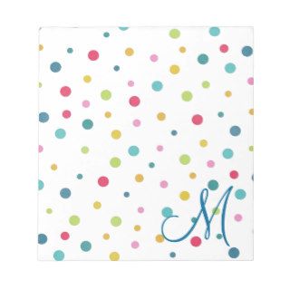 Cute girly colourful different sizes  polka dots memo notepads