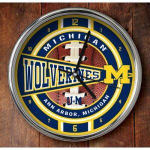 Michigan Wolverines Chrome Clock