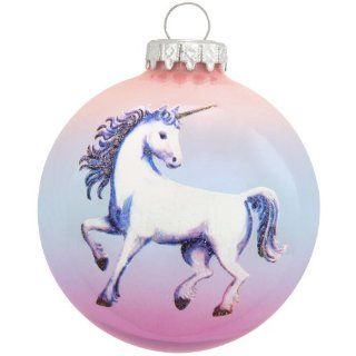 Legend Of The Unicorn Glass Ornament   Christmas Ball Ornaments