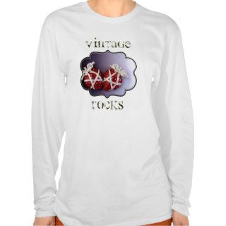 Rhinestone Hearts Vintage Rocks Long Sleeve Shirt