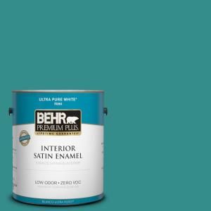BEHR Premium Plus Home Decorators Collection 1 gal. #HDC FL13 12 Taos Turquoise Satin Enamel Interior Paint 730001