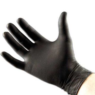 Black Nitrile Gloves, Powder Free, Size Large, 100 Per Box   Work Gloves  