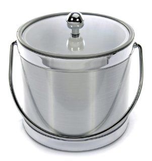 Ice Bucket   "Sloane Square" 3 Quart Ice Bucket   Brushed Silver Finish Kitchen & Dining
