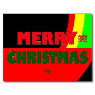 Merry Christmas in Rasta Colors Post Card