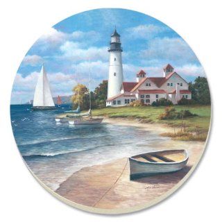 CounterArt Lighthouse Mural Absorbent Coasters, Set of 4 Kitchen & Dining