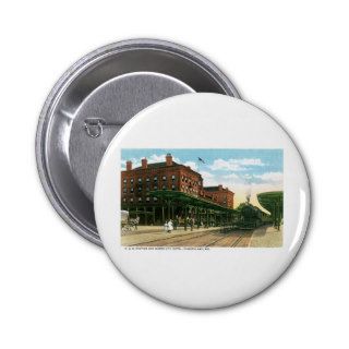 B&O Station & Queen City Hotel, Cumberland, MD Pinback Buttons