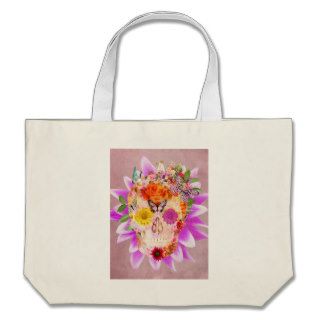 Girly Sugar Skull cute Butterfly Pink Flowers Bags