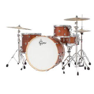 Gretsch Drums Catalina Club CT1 R444 SWG 4 Piece Drum Shell Pack, Satin Walnut Glaze Musical Instruments