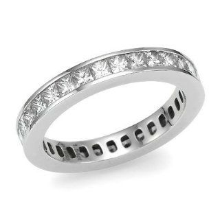 14k. White Gold Princess Cut Eternity Band (1.75ct. tw. G color, SI1 SI2 clarity) Wedding Bands Jewelry