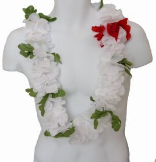 The White Color Hawaii Artificial Flower Full Leis Clothing