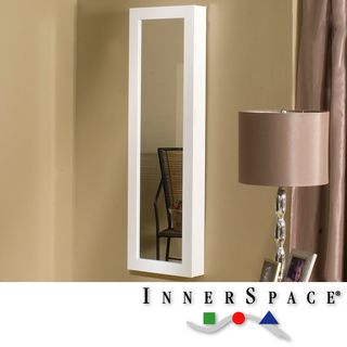 Dalton Home Collection White Mirrored Jewelry Wall Armoire InnerSpace Luxury Products Armoires