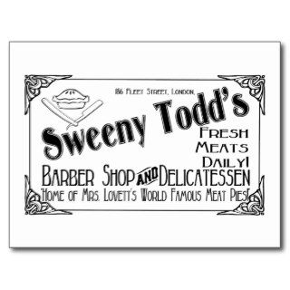 Sweeny Todd's Barber Shop & Delicatessen Postcard