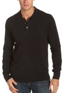 Geoffrey Beene Men's Supersoft Acrylic Jersey Polo Sweater, Black, Medium at  Mens Clothing store