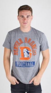 Junk Food Clothing Men's Denver Broncos Vintage Triblend Short Sleeve Crew, Steel, Medium Shirts Clothing