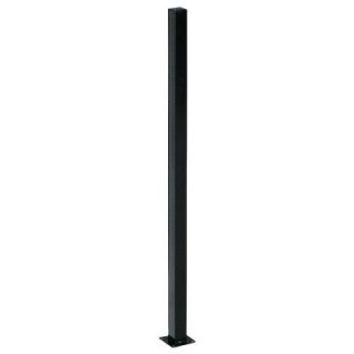 First Alert 2 in. x 2 in. x 48 in. Steel Black Fence Post with Flange FP248P