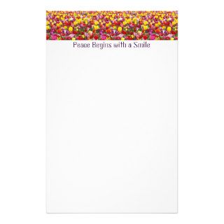 Peace Begins with a Smile Stationery Tulip Flowers