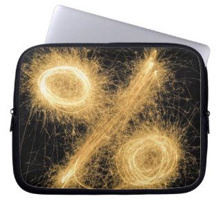 Percentage sign drawn with a sparkler laptop sleeve
