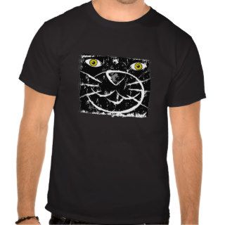 Cat's Face Silhouette Black Background Tshirt