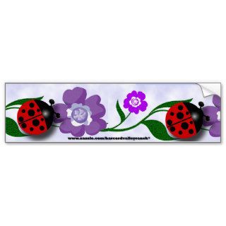 Ladybug and Flowers Bumper Sticker
