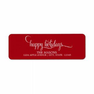 Happy Holidays  Return Address Label
