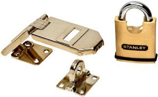 Stanley Hardware V8800 Solid Brass Heavy Duty Padlock with Hasp, 6 1/4 Inch    