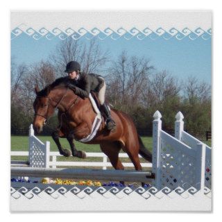 Horses and Show Jumping Poster Print