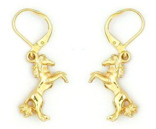 Finishing Touch Rearing Horse Earrings   Euro Wire Jewelry