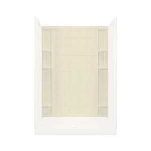 Sterling Plumbing Ensemble 3 1/2 in. x 60 in. x 72 1/2 in. One Piece Direct to Stud Shower Back Wall in Almond 72132100 47