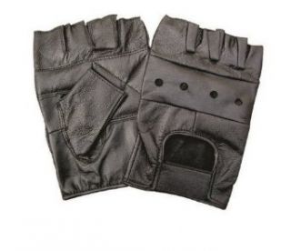 Allstate Leather Unisex Adult AL3000 All leather Fingerless glove XX Large Black Clothing