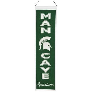 NCAA Michigan State Spartans Wool Man Cave Embroidered Banner College Themed
