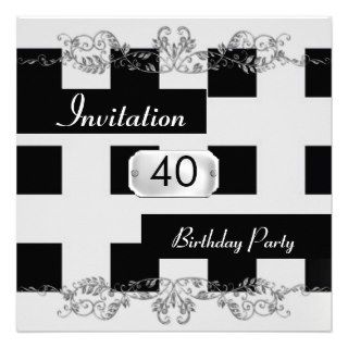 Popular Black and White Birthday Invitation