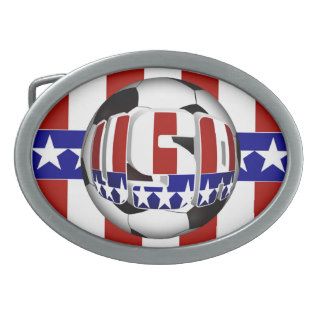 USA Soccer Ball Oval Belt Buckles