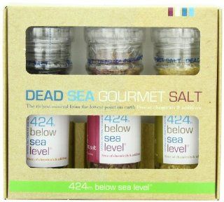 Salt 424 Three Grinder Pack 100% Organic Salts, Black Carbon, Garlic Merlot and 24K Gold, 25.11 Ounce  Sea Salts  Grocery & Gourmet Food