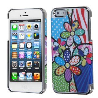 Fits Apple iPhone 5 Hard Plastic Snap on Cover Patchwork Flowers/Silver Plating MyDual Back AT&T, Cricket, Sprint, Verizon Plus A Free LCD Screen Protector (does NOT fit Apple iPhone or iPhone 3G/3GS or iPhone 4/4S) Cell Phones & Accessories