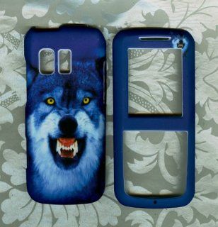 Blue Wolf rubberized Samsung SCH R451c (TracFone)Straight Talk phone cover Cell Phones & Accessories