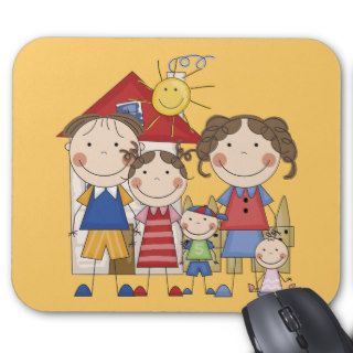 Dad, Mom, Big Sister, Middle Brother, Baby Sis Mouse Pad