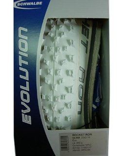 Schwalbe Rocket Ron Evo 54 559 26x2.10 Bicycle Tire Tlready White Edition  Bike Tires  Sports & Outdoors