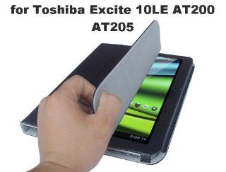 Toshiba Excite 10LE (AT205/AT200) 10.1" Tablet Custom Fit Portfolio Leather Case Cover with Built In Stand  Black Computers & Accessories