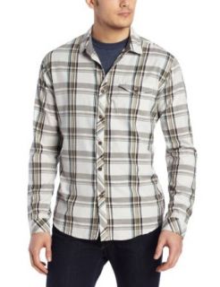 Billabong Men's Kinetic Long Sleeve Woven Shirt, Light Grey, Small Clothing