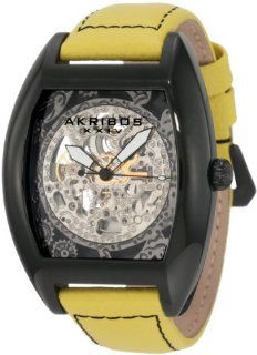 Akribos XXIV Men's AKR454YL Premier Skelton Automatic Tourneau Shaped Watch Watches