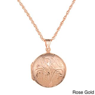 Sterling Essentials Large Engraved Round Locket Necklace Sterling Essentials Sterling Silver Necklaces