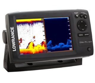 Lowrance Elite 7x HDI Fishfinder with 50/200/455/800 Transom Mount Transducer Sports & Outdoors