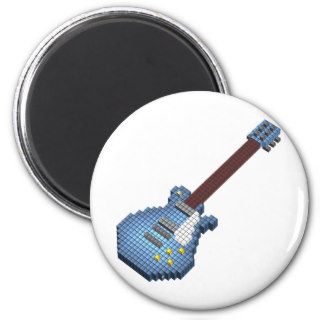 18Gibson LesPaul model 3D pixel guitar sky blue Fridge Magnets