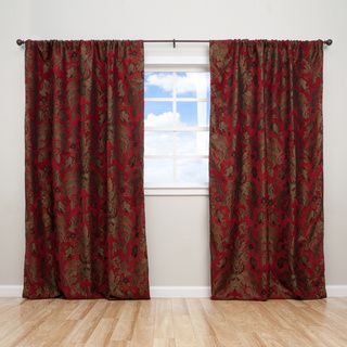 Luxury Jacquard Milano Red 84 inchCurtain Panel Pair Sherry Kline Curtains