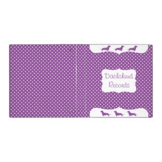 Purple Polka Dot Dachshund Breeder Records Vinyl Binder