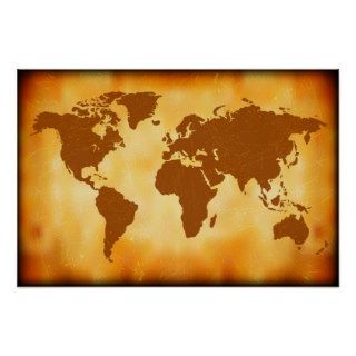Grunge World Map Poster