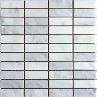 MS International Greecian White 12 in. x 12 in. x 10 mm Honed Marble Mesh Mounted Mosaic Tile (10 sq. ft. / case) SMOT ARA 1X3 H