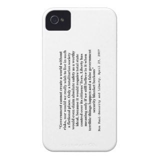 A False Government Security Blanket Quote Ron Paul iPhone 4 Case Mate Cases