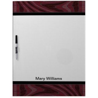 Mod Maroon Red Swirl Abstract Dry Erase Boards
