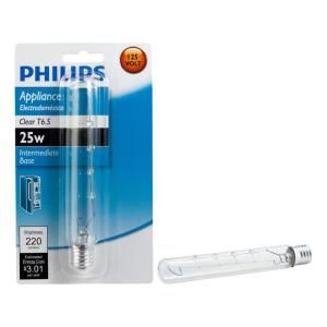 Philips 25 Watt Incandescent T6.5 Appliance Light Bulb 416289